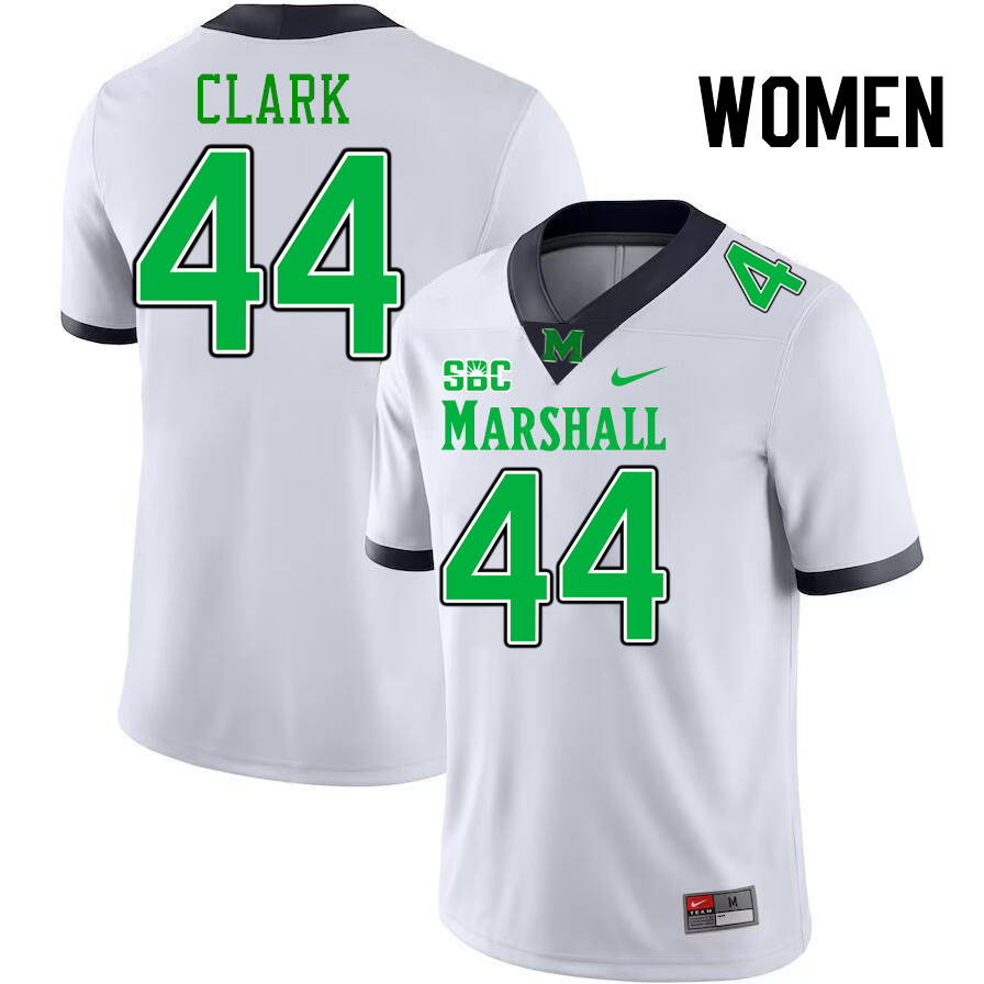 Women #44 Chason Clark Marshall Thundering Herd SBC Conference College Football Jerseys Stitched-Whi